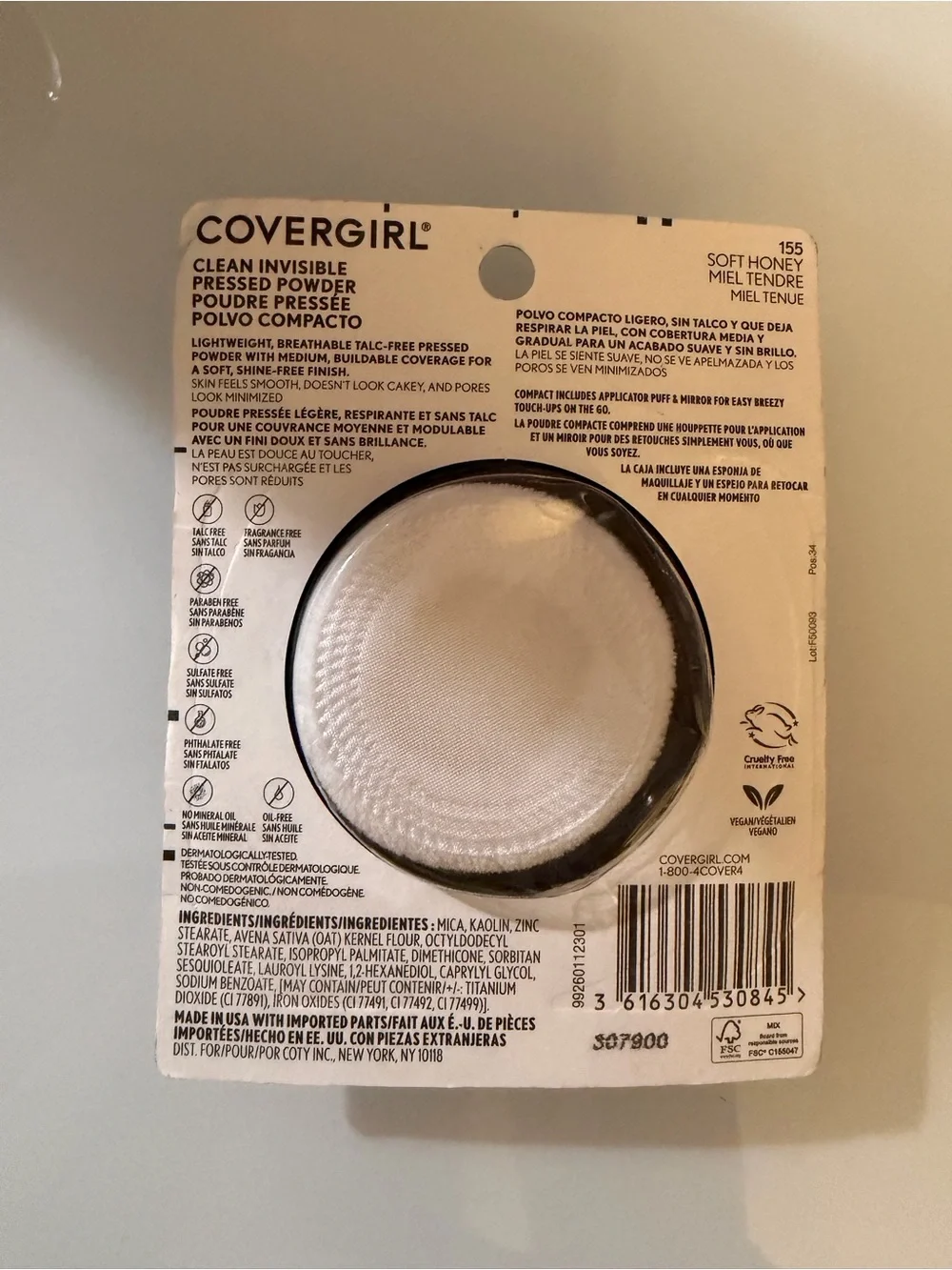 NWT COVERGIRL Clean Invisible Pressed Powder Compact - Color 155 Soft Honey - Picture 7 of 7